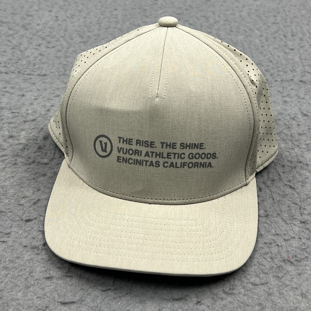 Vuori Water Tech Hat Adult OS‎ Heather Gray Sweatband Mesh 5-Panel Snapback Cap